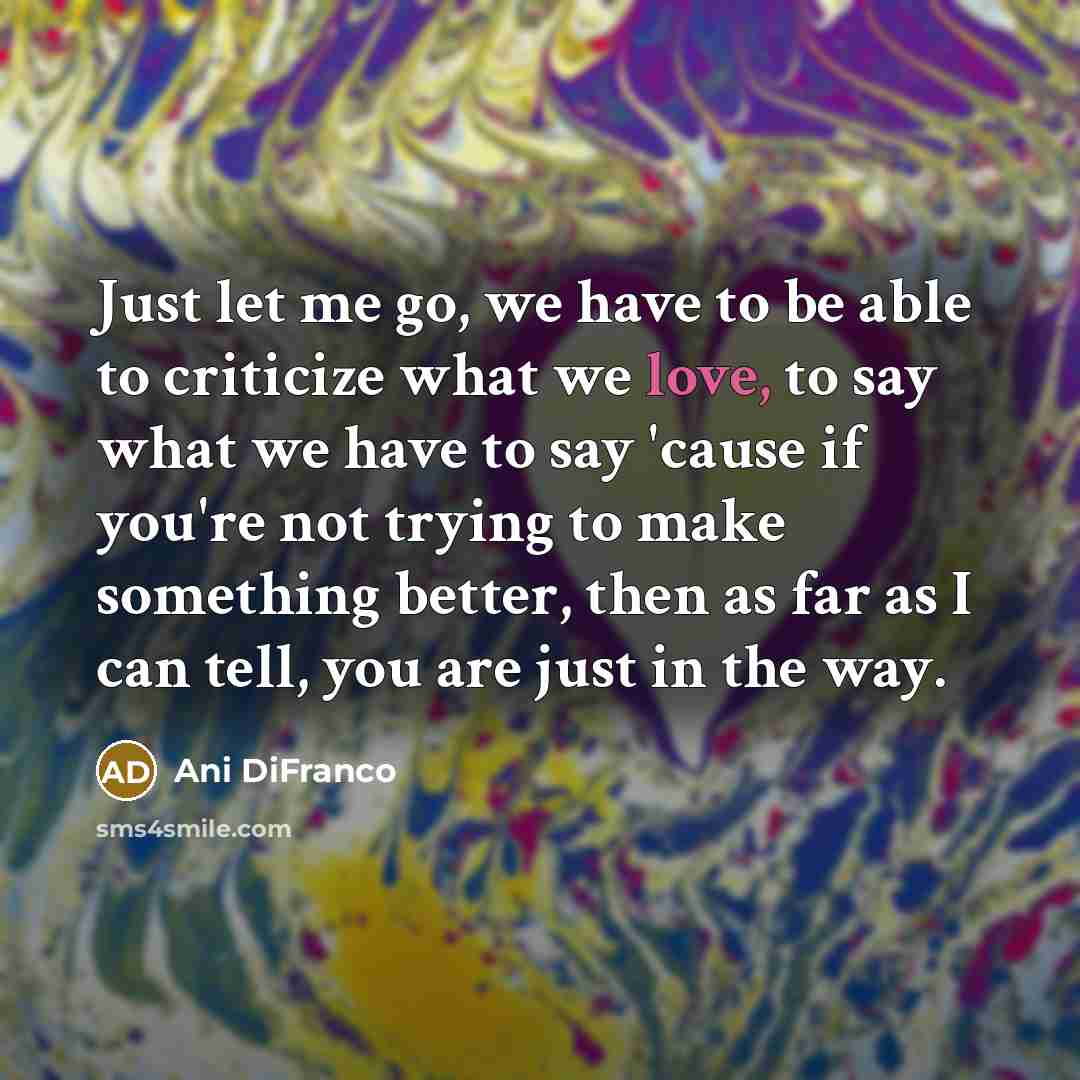 “Just let me go, we have to be able to…” quote by Ani DiFranco
