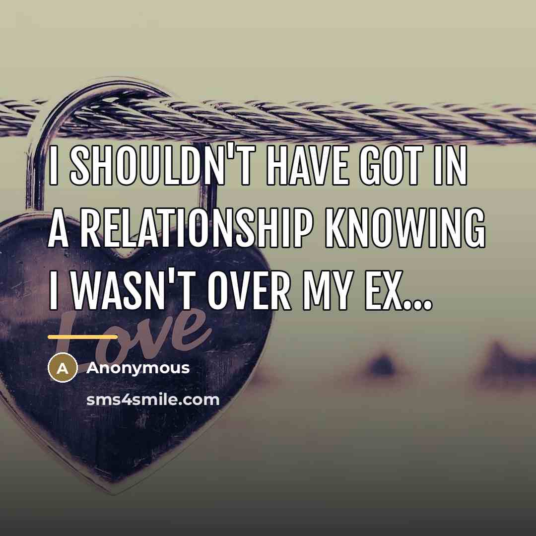 “I shouldn't have got in a relationship knowing I wasn't…” quote by Anonymous