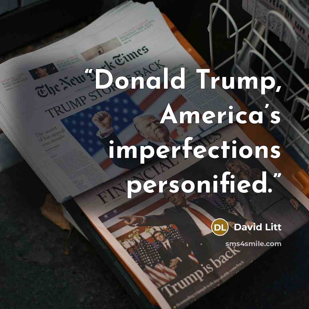 “Donald Trump, America’s imperfections personified.” quote by David Litt