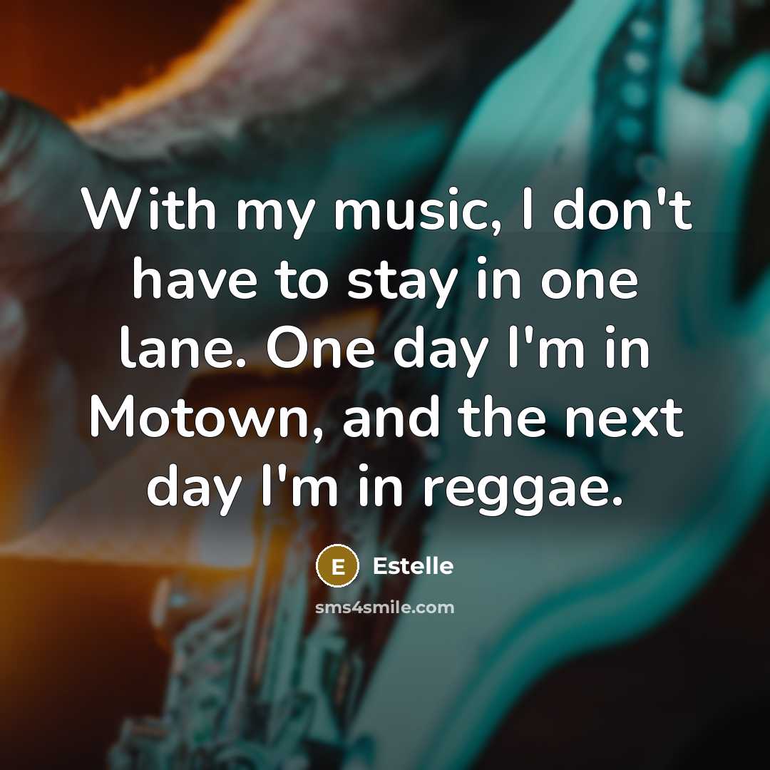 “With my music, I don't have to stay in one…” quote by Estelle