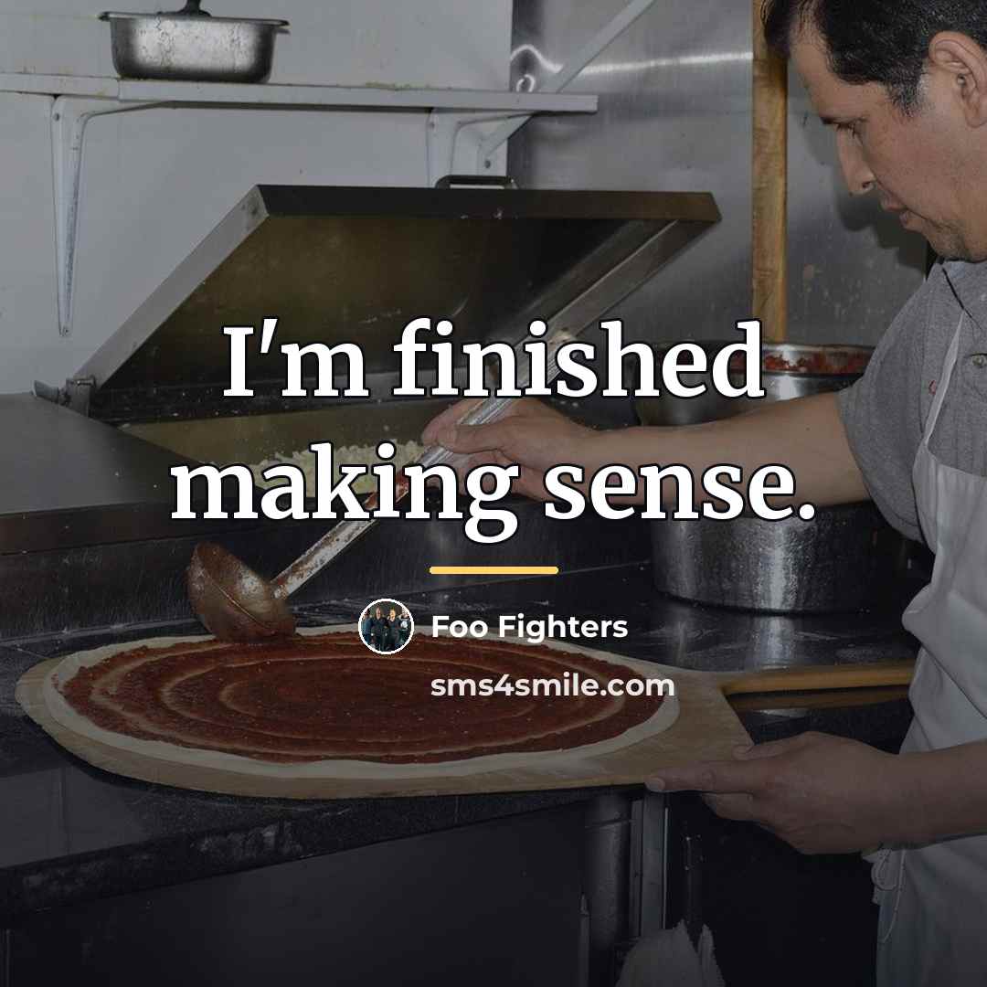 “I'm finished making sense.…” quote by Foo Fighters