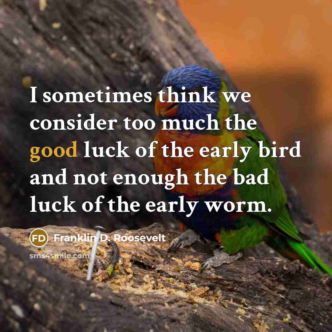 “I sometimes think we consider too much the good luck…” quote by Franklin D. Roosevelt