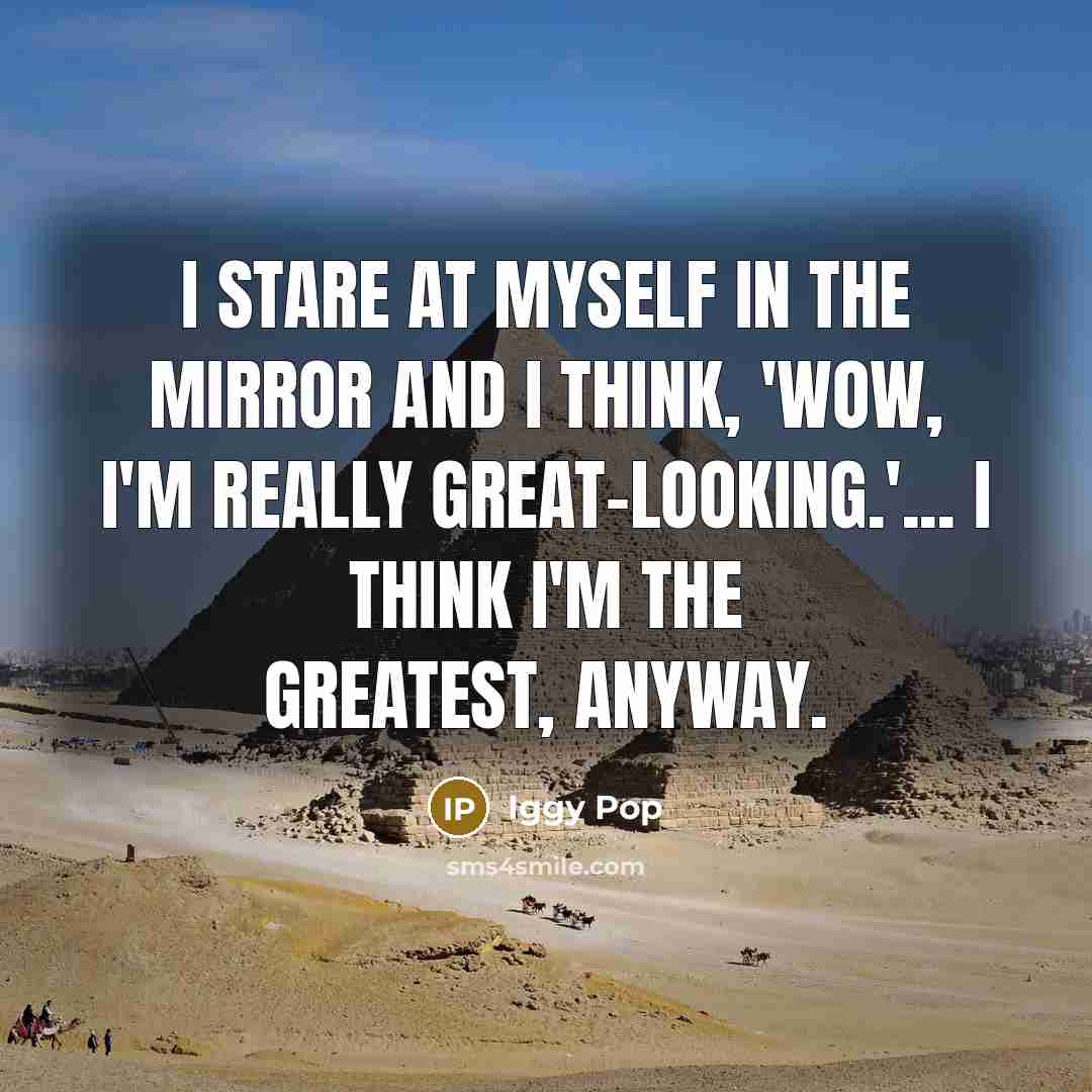 “I stare at myself in the mirror and I think,…” quote by Iggy Pop