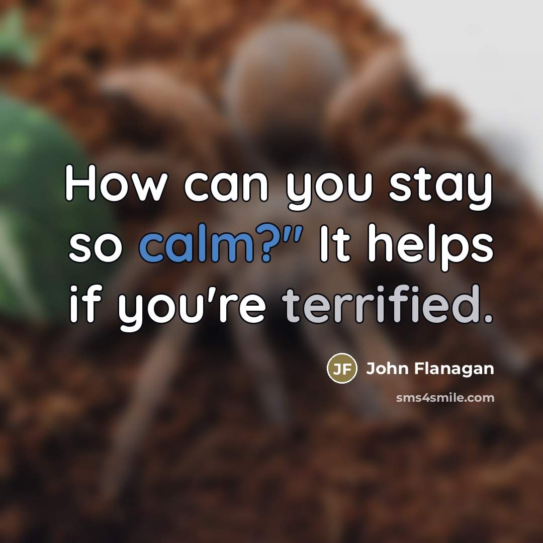 “How can you stay so calm?" It helps if you're…” quote by John Flanagan