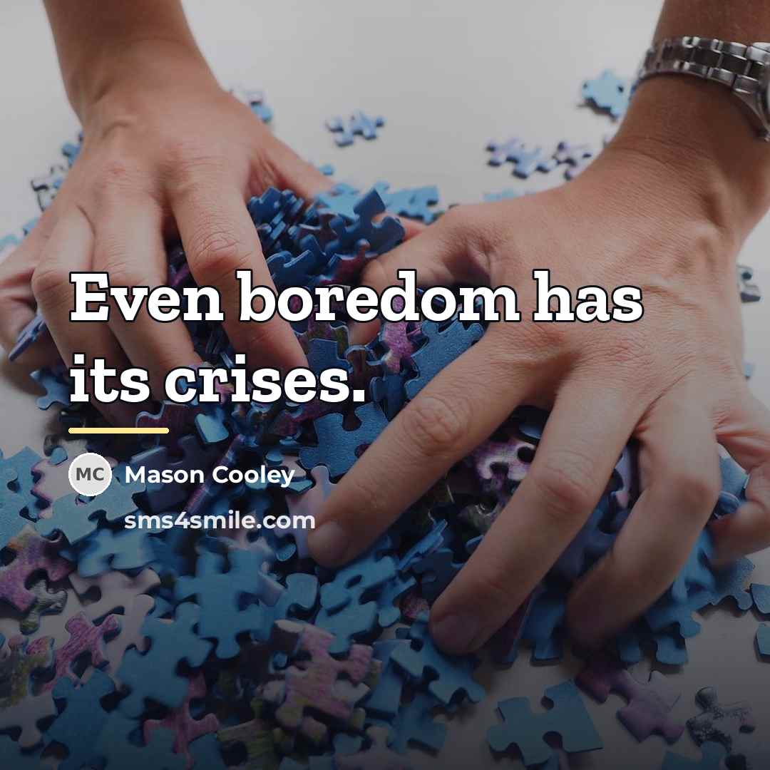 “Even boredom has its crises.…” quote by Mason Cooley
