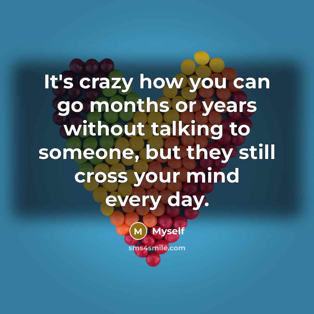 “It's crazy how you can go months or years without…” quote by Myself