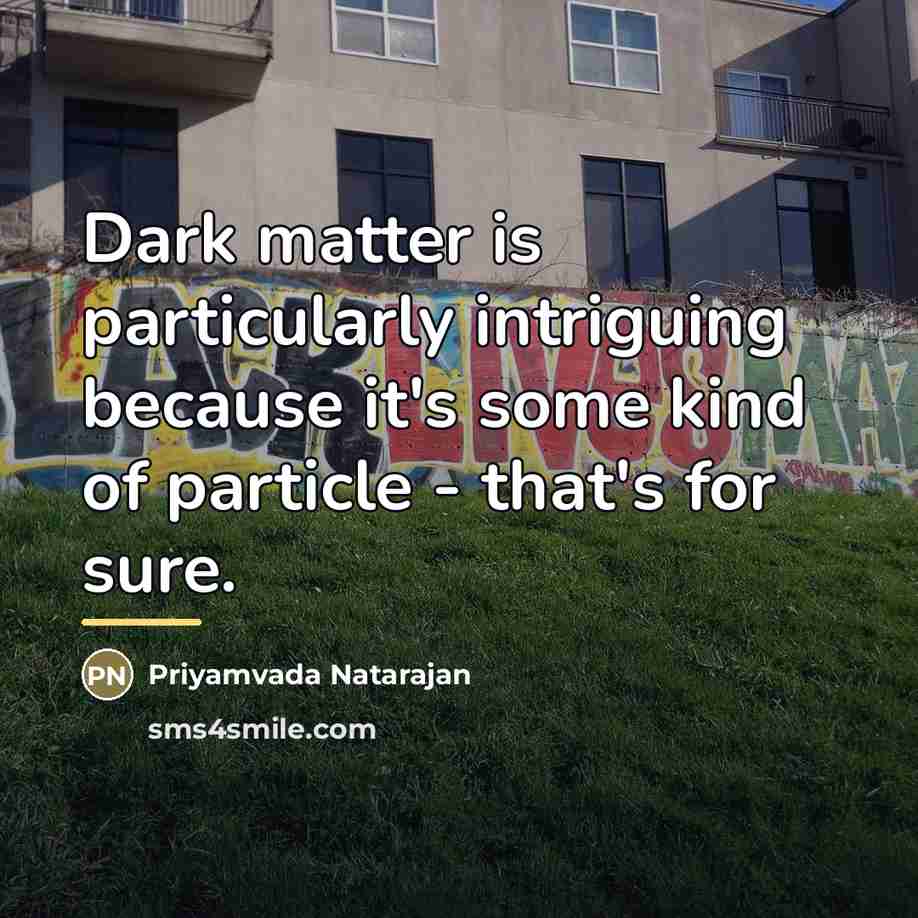 “Dark matter is particularly intriguing because it's some kind of…” quote by Priyamvada Natarajan