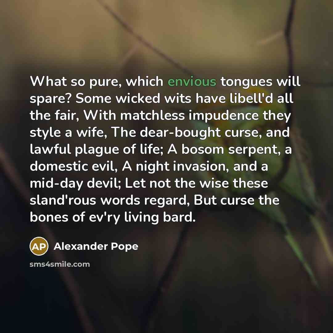“What so pure, which envious tongues will spare? Some wicked…” quote by Alexander Pope
