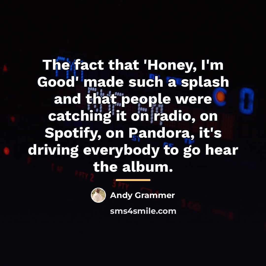 “The fact that 'Honey, I'm Good' made such a splash…” quote by Andy Grammer