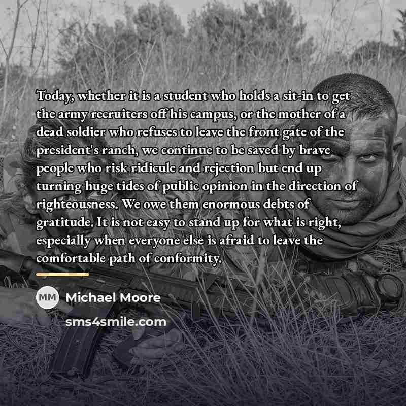 “Today, whether it is a student who holds a sit-in…” quote by Michael Moore