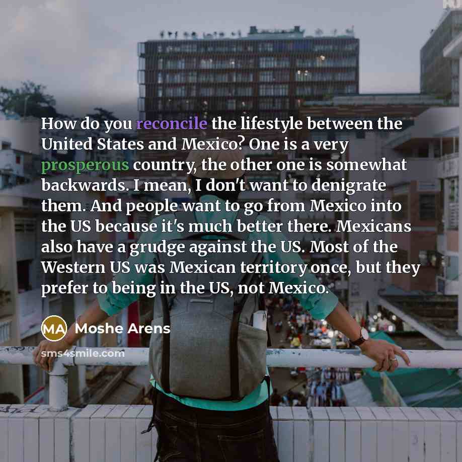 “How do you reconcile the lifestyle between the United States…” quote by Moshe Arens