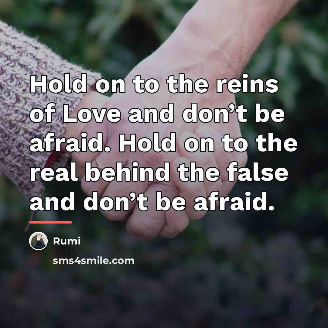 “Hold on to the reins of Love and don’t be…” quote by Rumi