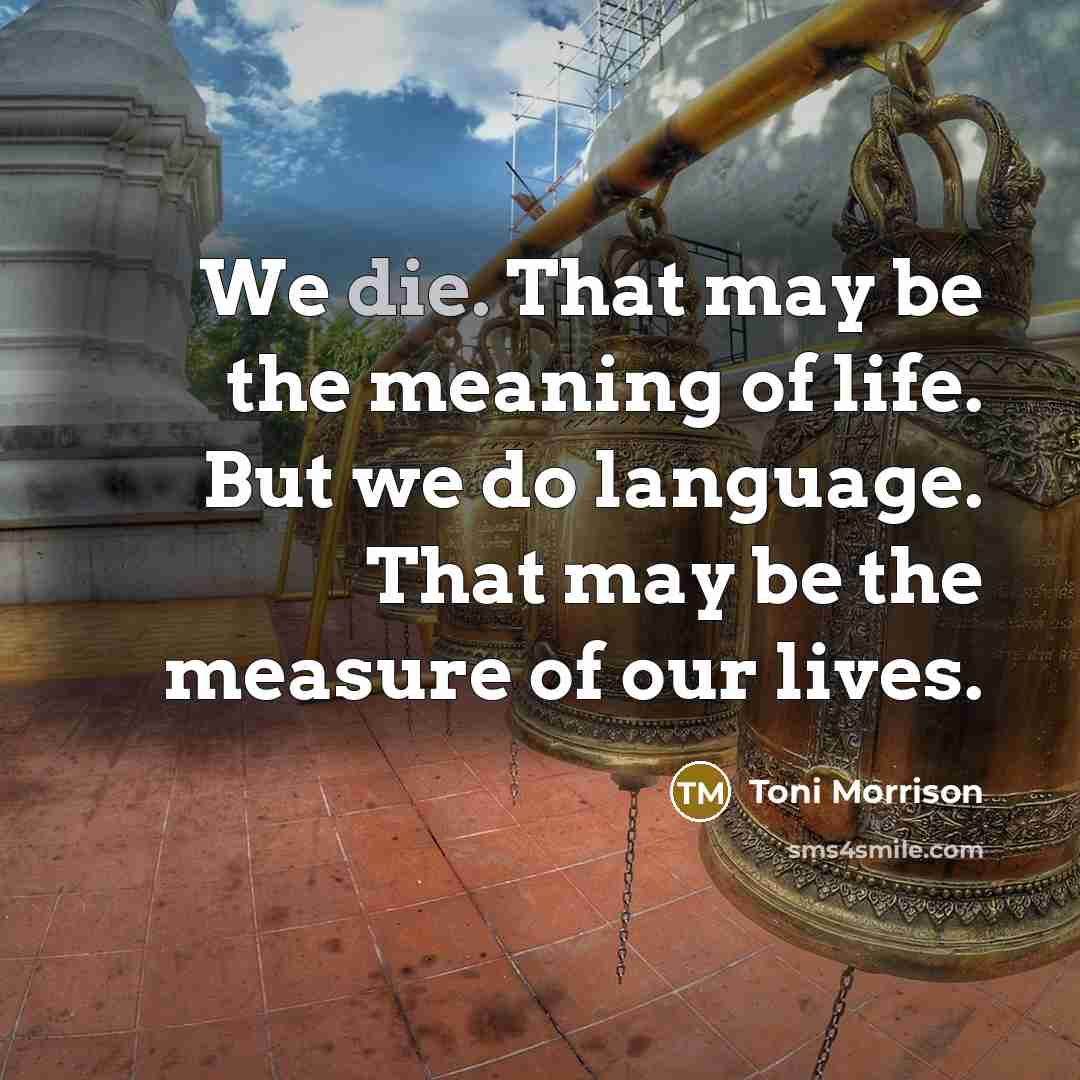“We die. That may be the meaning of life. But…” quote by Toni Morrison