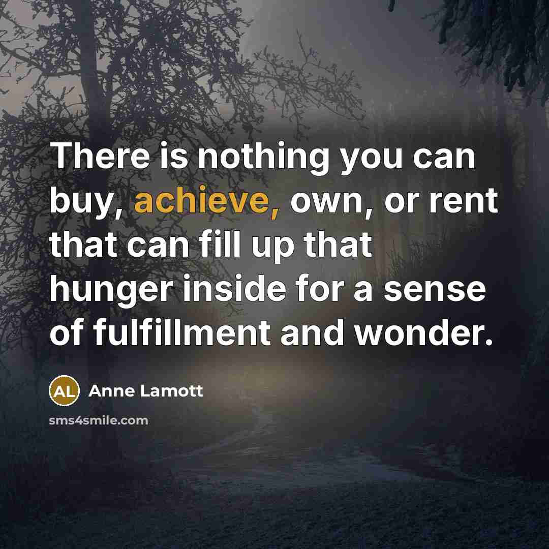 “There is nothing you can buy, achieve, own, or rent…” quote by Anne Lamott