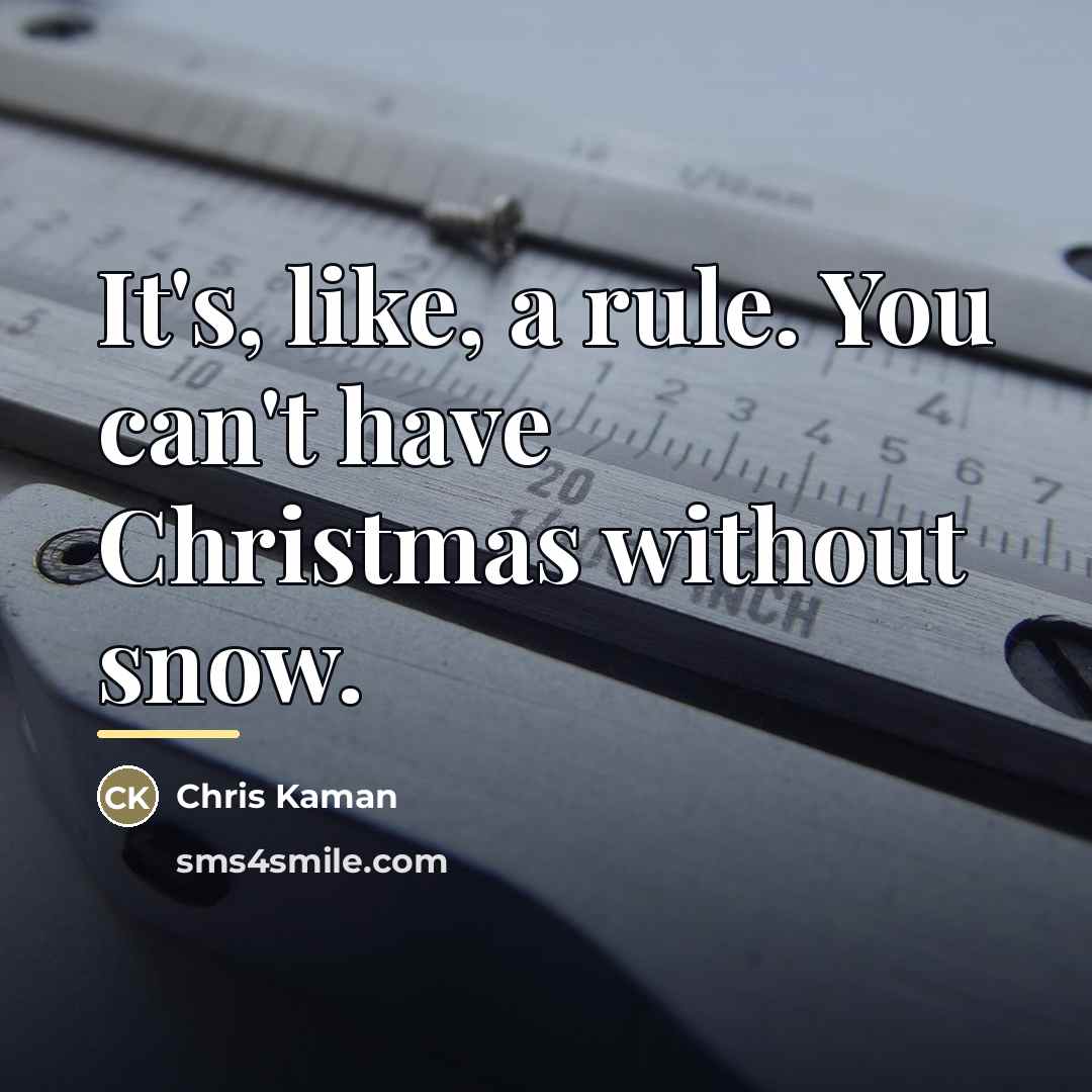 “It's, like, a rule. You can't have Christmas without snow.…” quote by Chris Kaman
