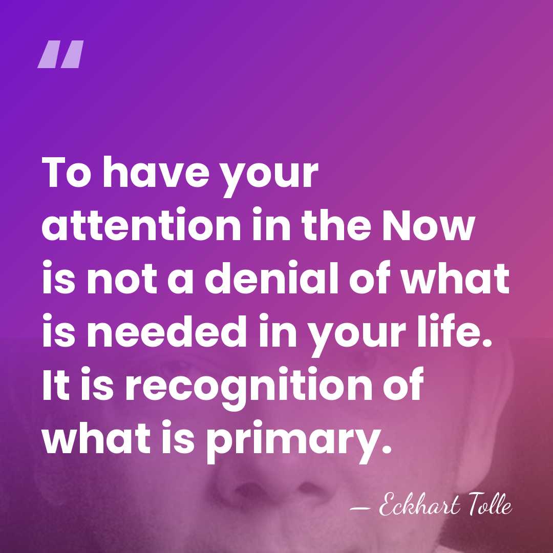 To have your attention in the Now is not a denial of&hellip; - Eckhart Tolle