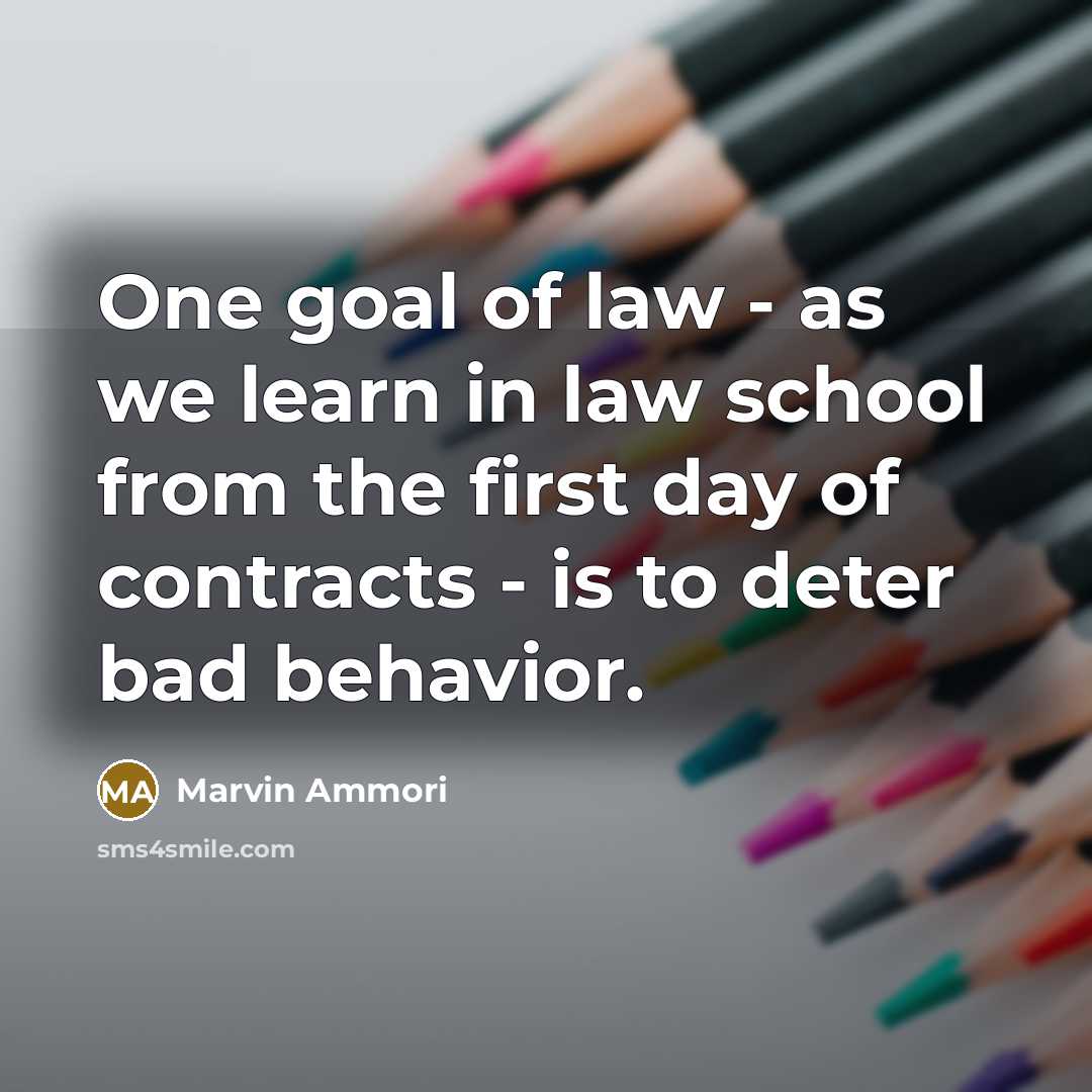 “One goal of law - as we learn in law…” quote by Marvin Ammori