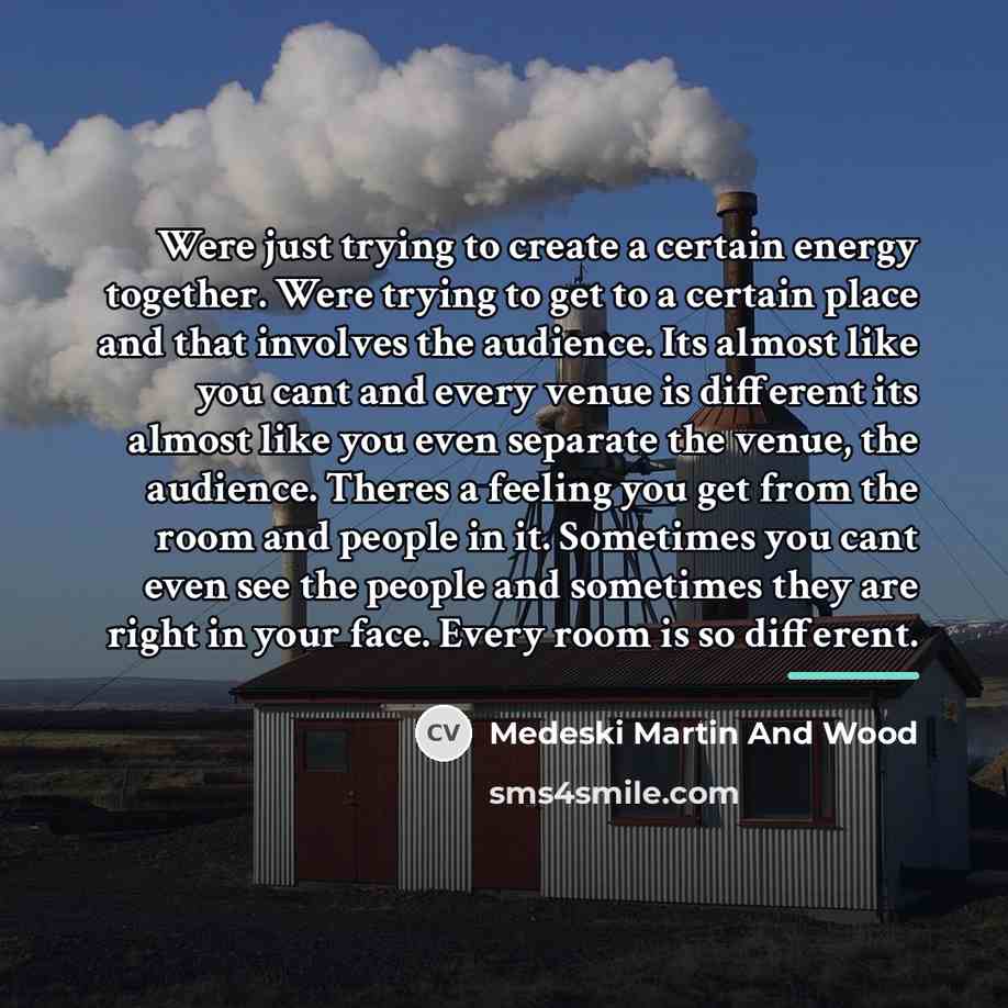 “Were just trying to create a certain energy together. Were…” quote by Medeski Martin And Wood