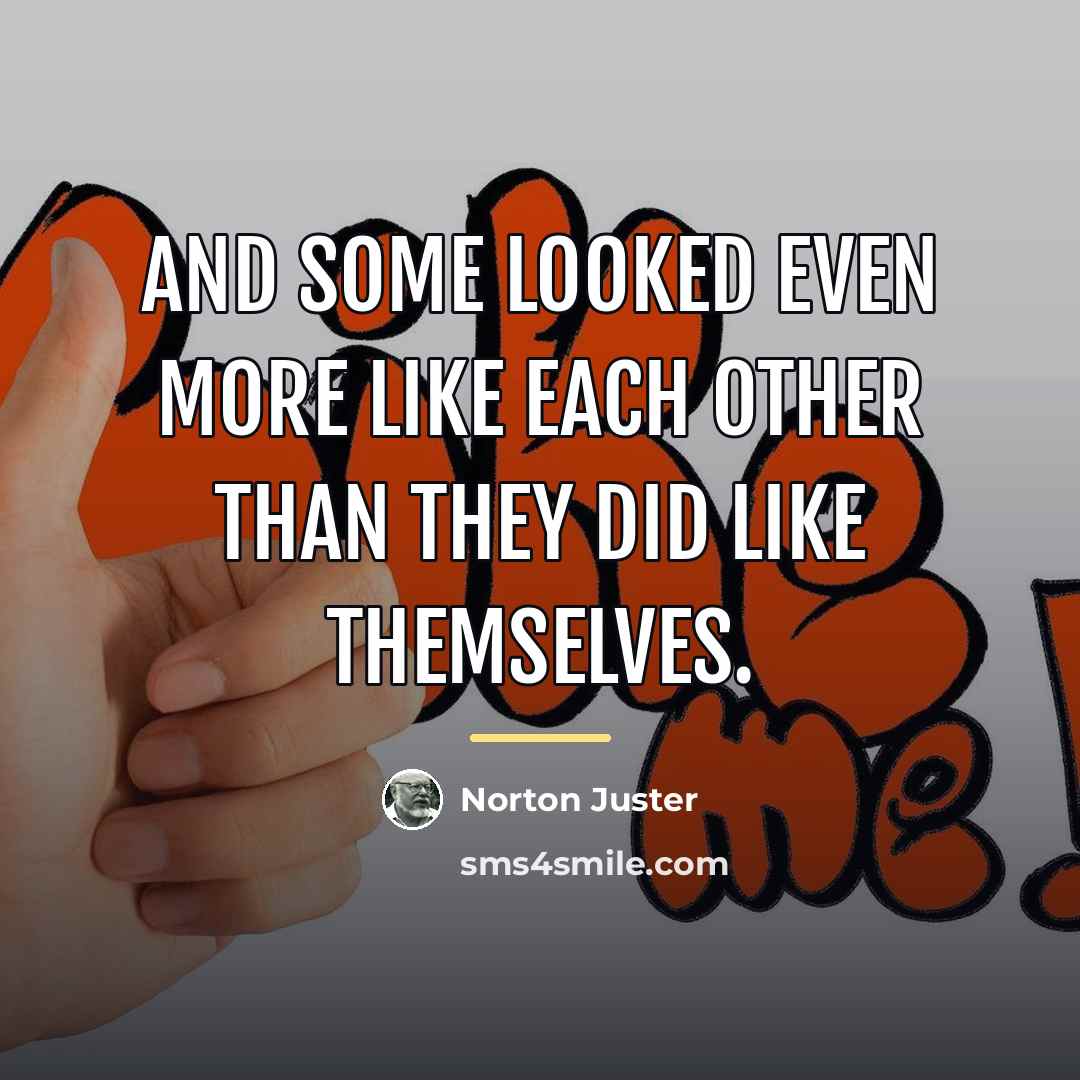 “And some looked even more like each other than they…” quote by Norton Juster