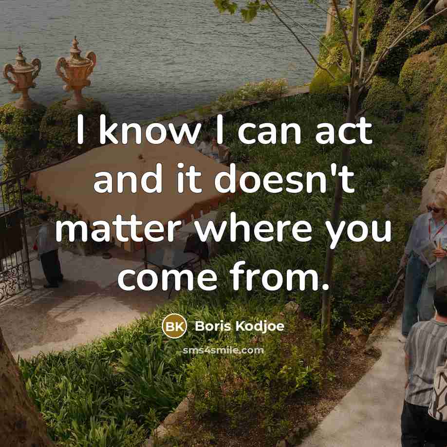 “I know I can act and it doesn't matter where…” quote by Boris Kodjoe