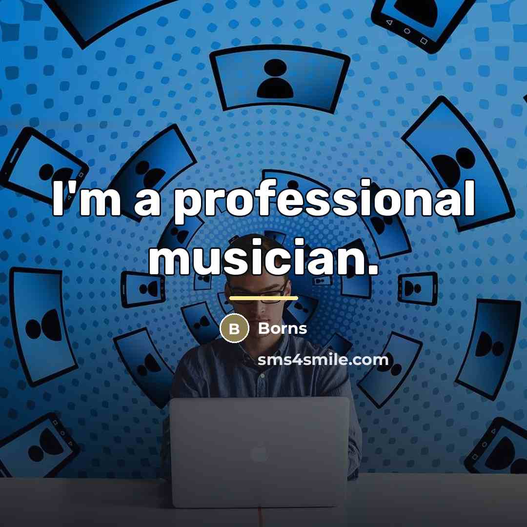 “I'm a professional musician.…” quote by Borns