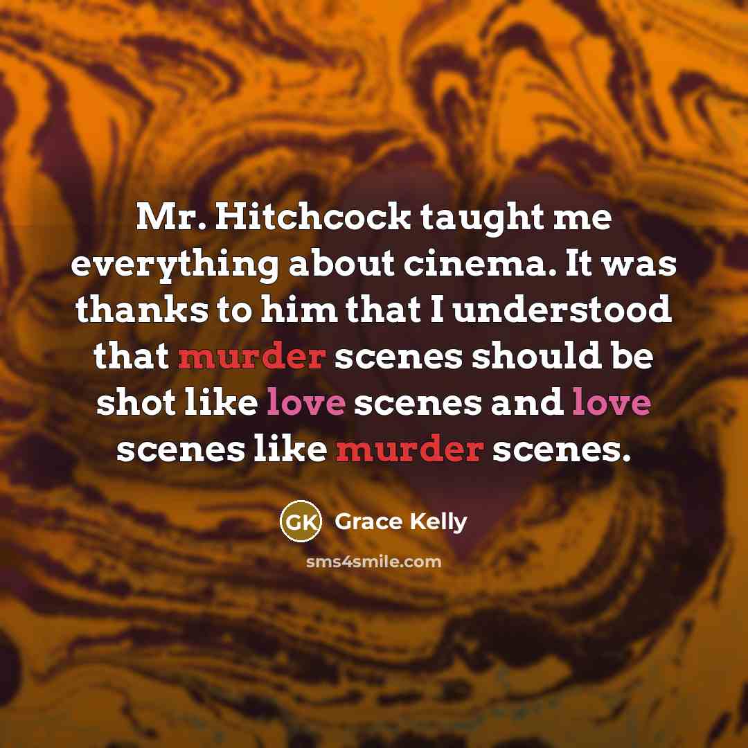 “Mr. Hitchcock taught me everything about cinema. It was thanks…” quote by Grace Kelly