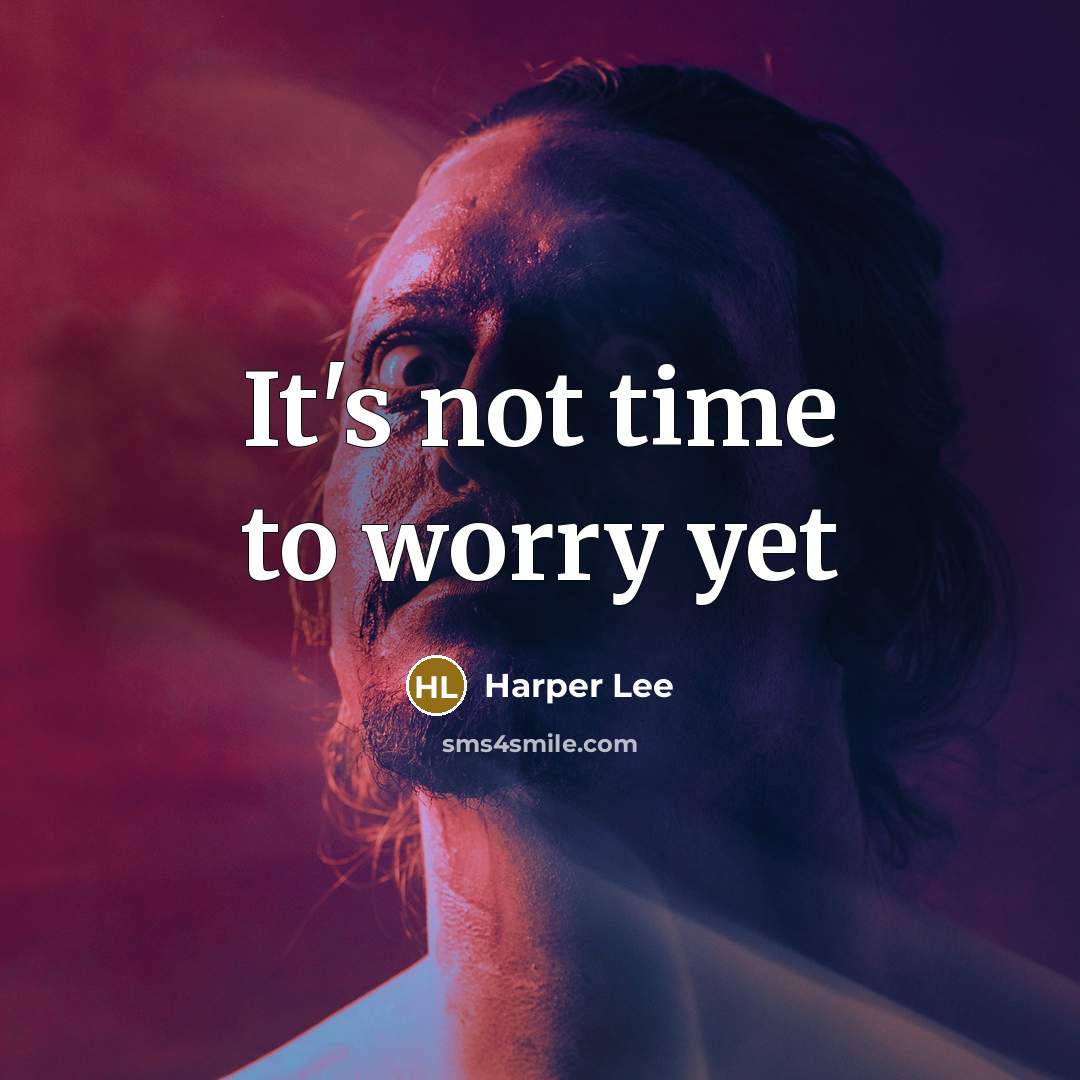 “It's not time to worry yet…” quote by Harper Lee