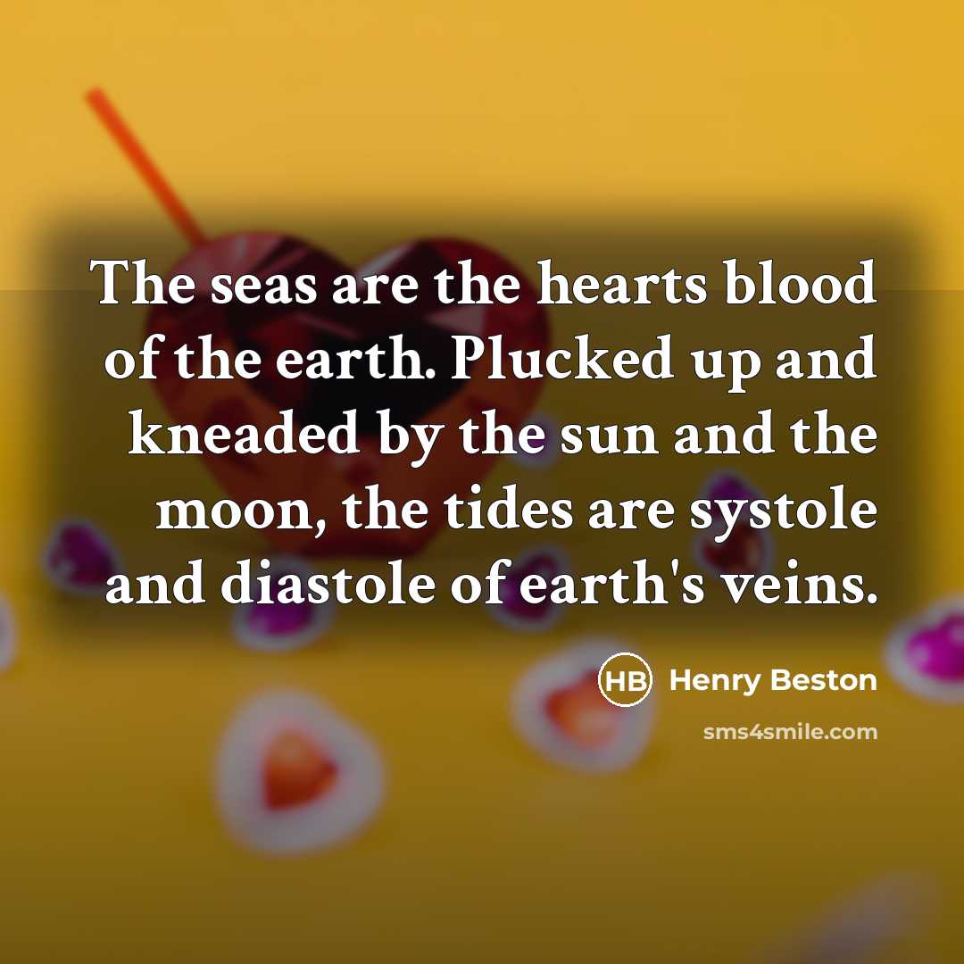 “The seas are the hearts blood of the earth. Plucked…” quote by Henry Beston