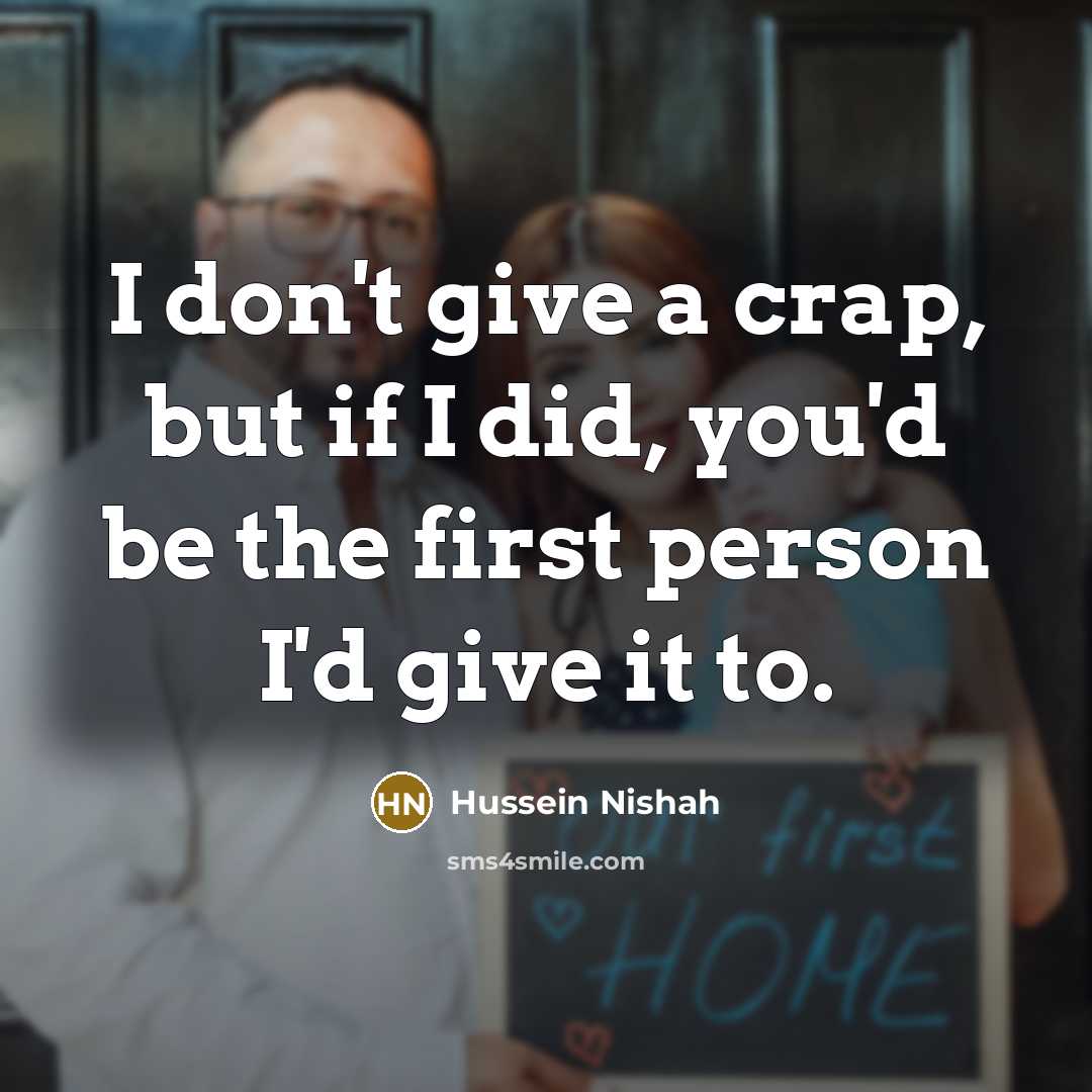 “I don't give a crap, but if I did, you'd…” quote by Hussein Nishah