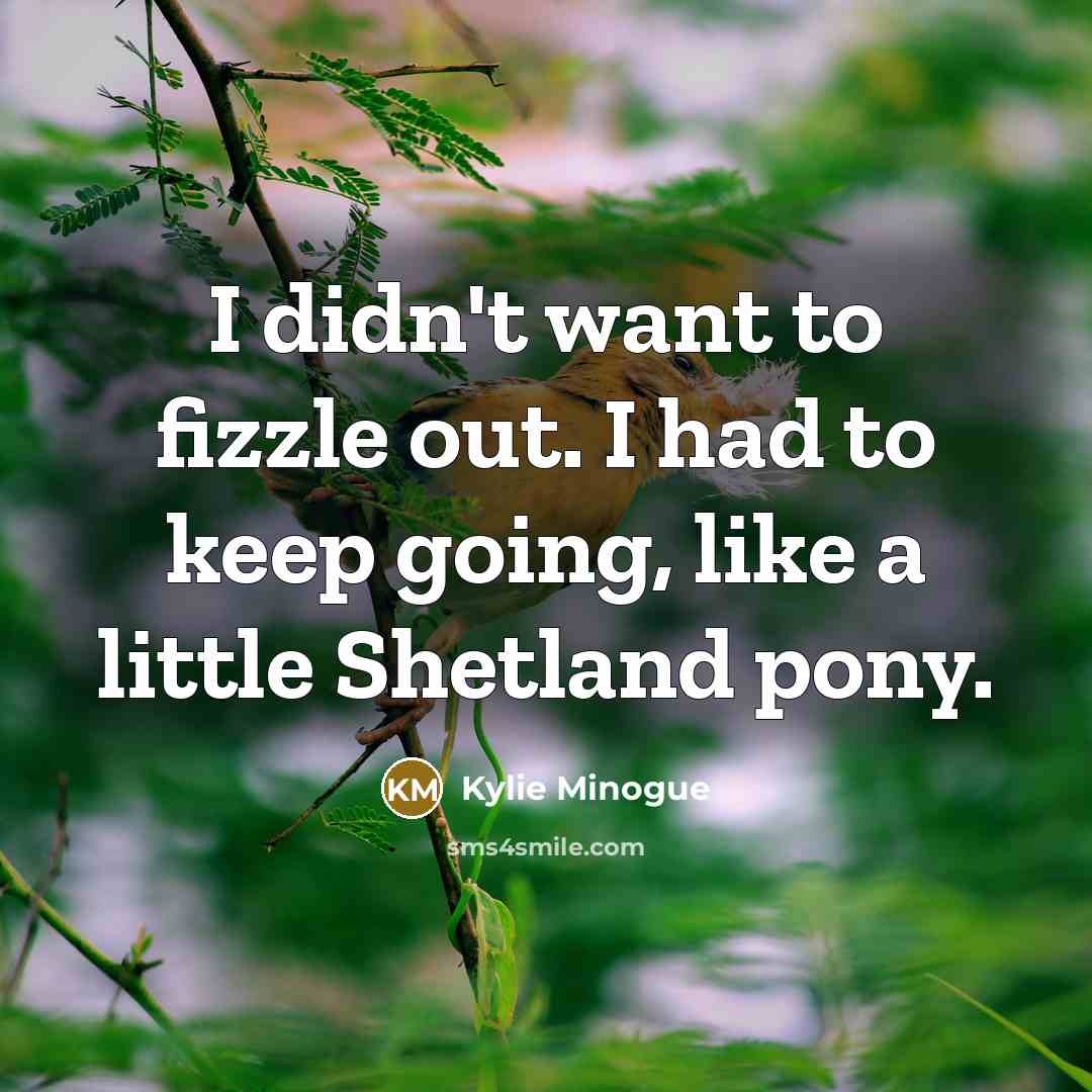 “I didn't want to fizzle out. I had to keep…” quote by Kylie Minogue