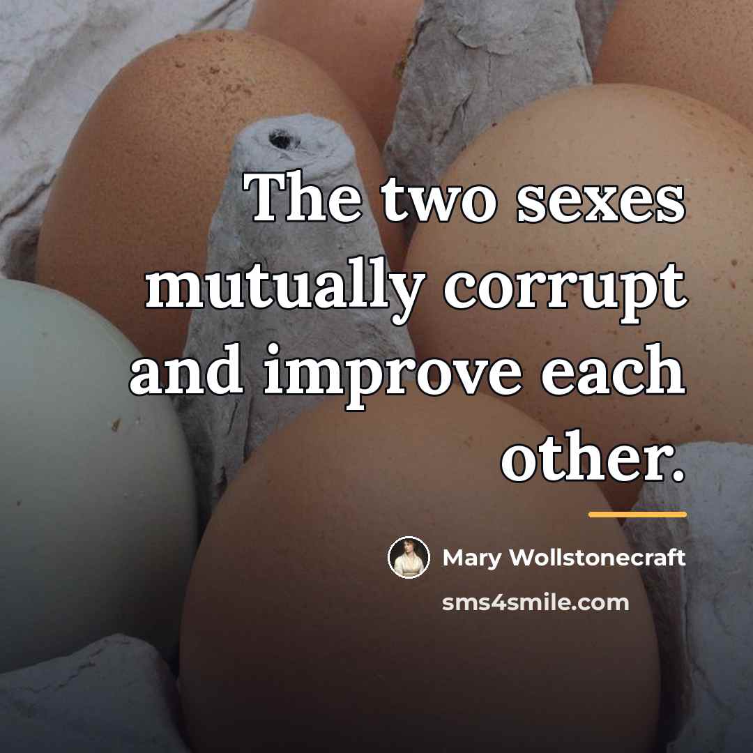 “The two sexes mutually corrupt and improve each other.…” quote by Mary Wollstonecraft