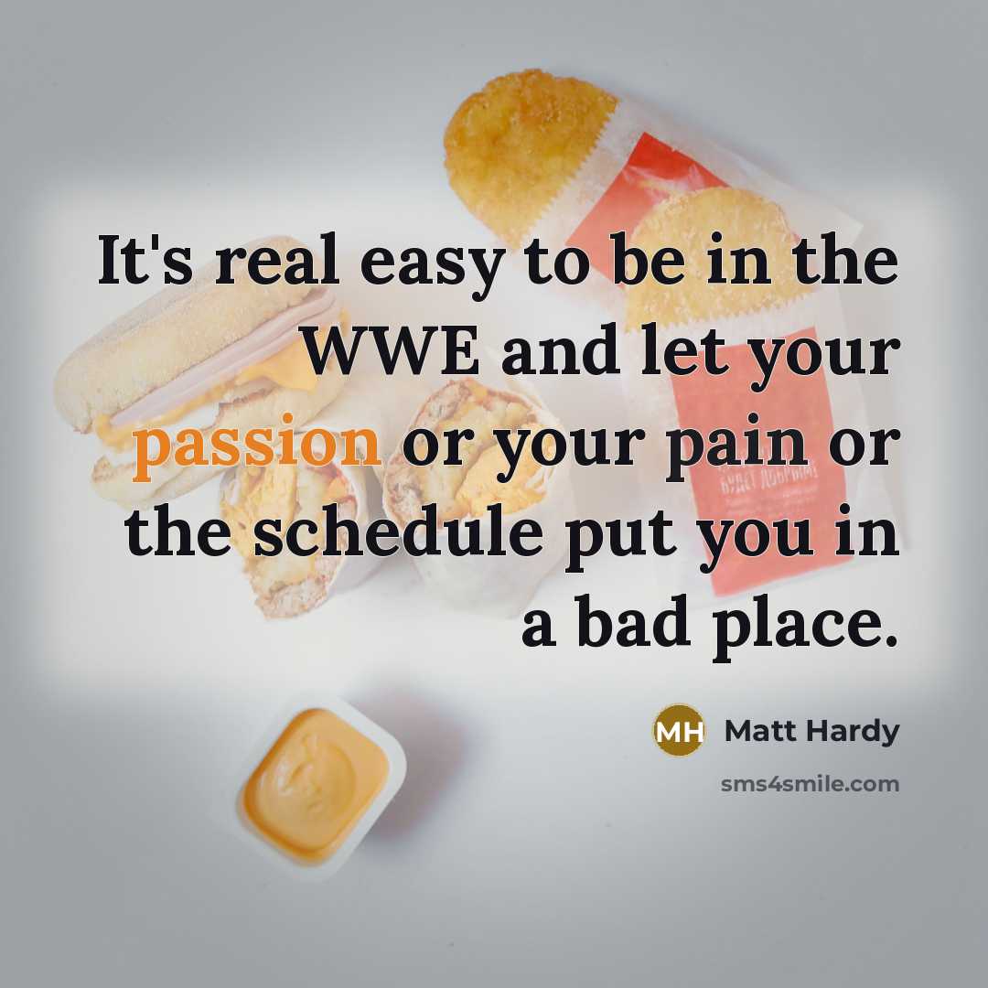 “It's real easy to be in the WWE and let…” quote by Matt Hardy