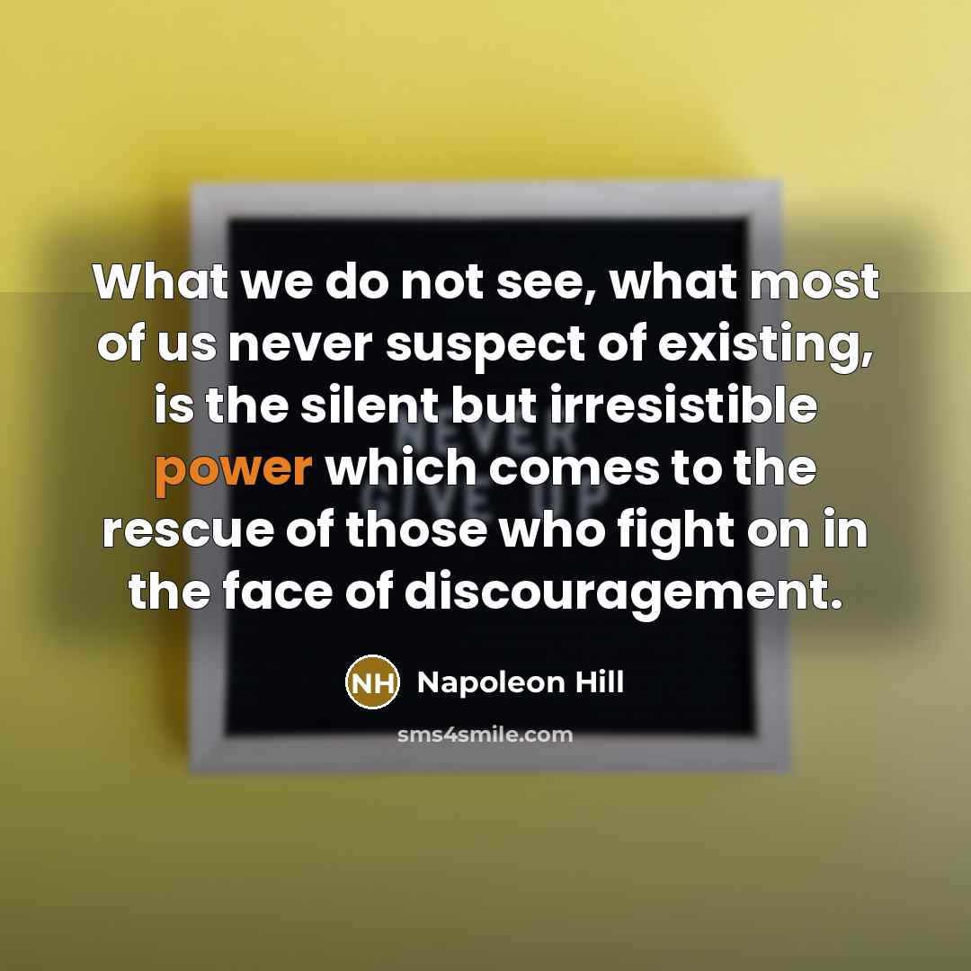 “What we do not see, what most of us never…” quote by Napoleon Hill