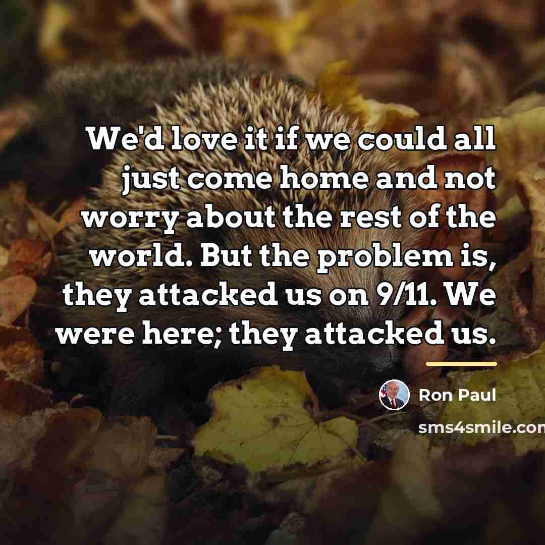 “We'd love it if we could all just come home…” quote by Ron Paul