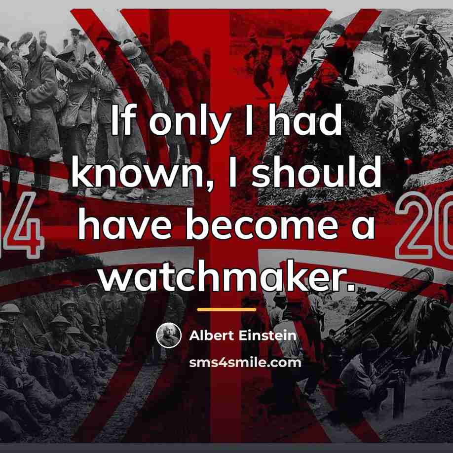 “If only I had known, I should have become a…” quote by Albert Einstein