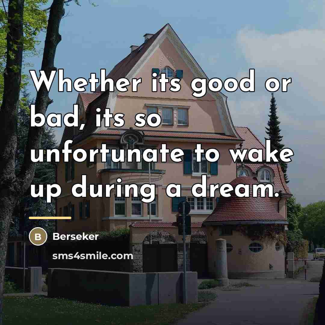 “Whether its good or bad, its so unfortunate to wake…” quote by Berseker