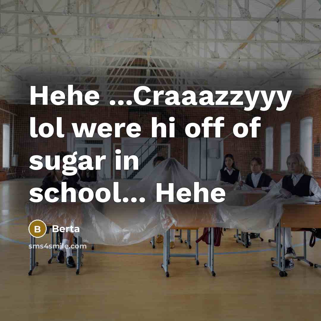 “Hehe ...Craaazzyyy lol were hi off of sugar in school...…” quote by Berta