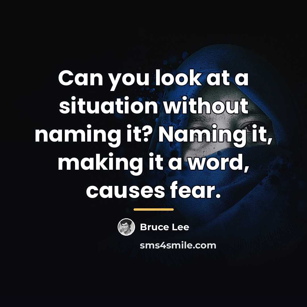 “Can you look at a situation without naming it? Naming…” quote by Bruce Lee