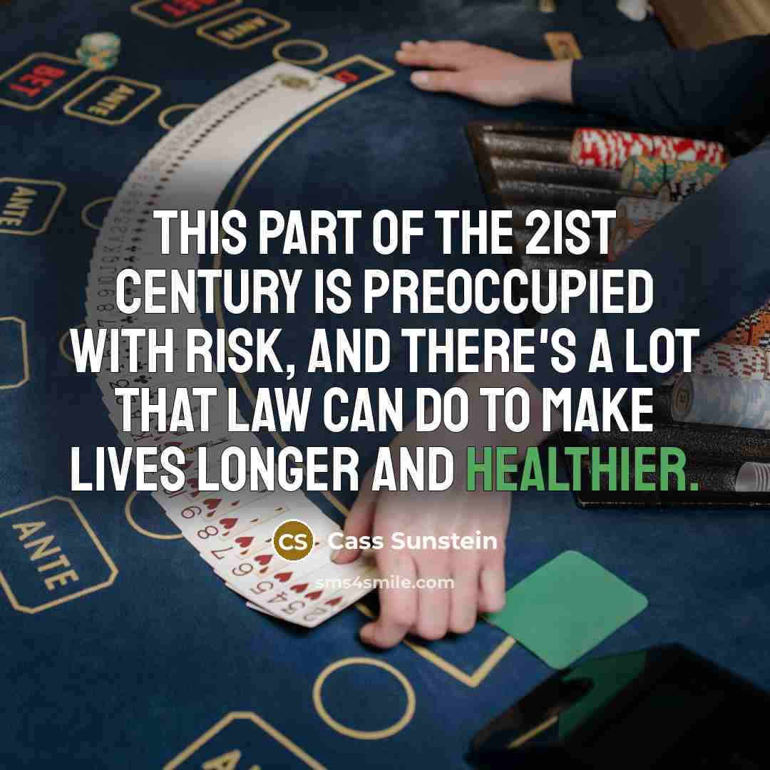 “This part of the 21st century is preoccupied with risk,…” quote by Cass Sunstein