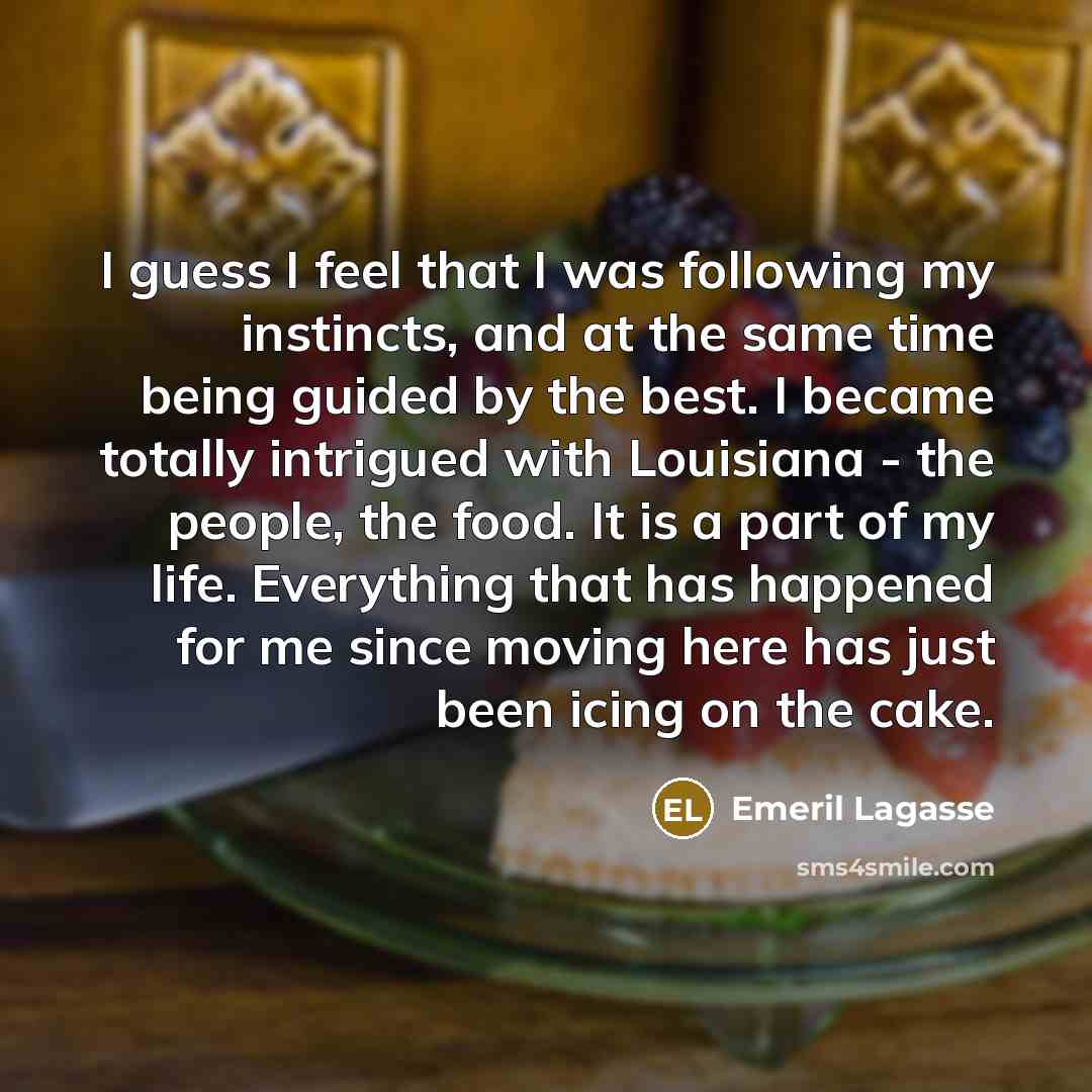 “I guess I feel that I was following my instincts,…” quote by Emeril Lagasse