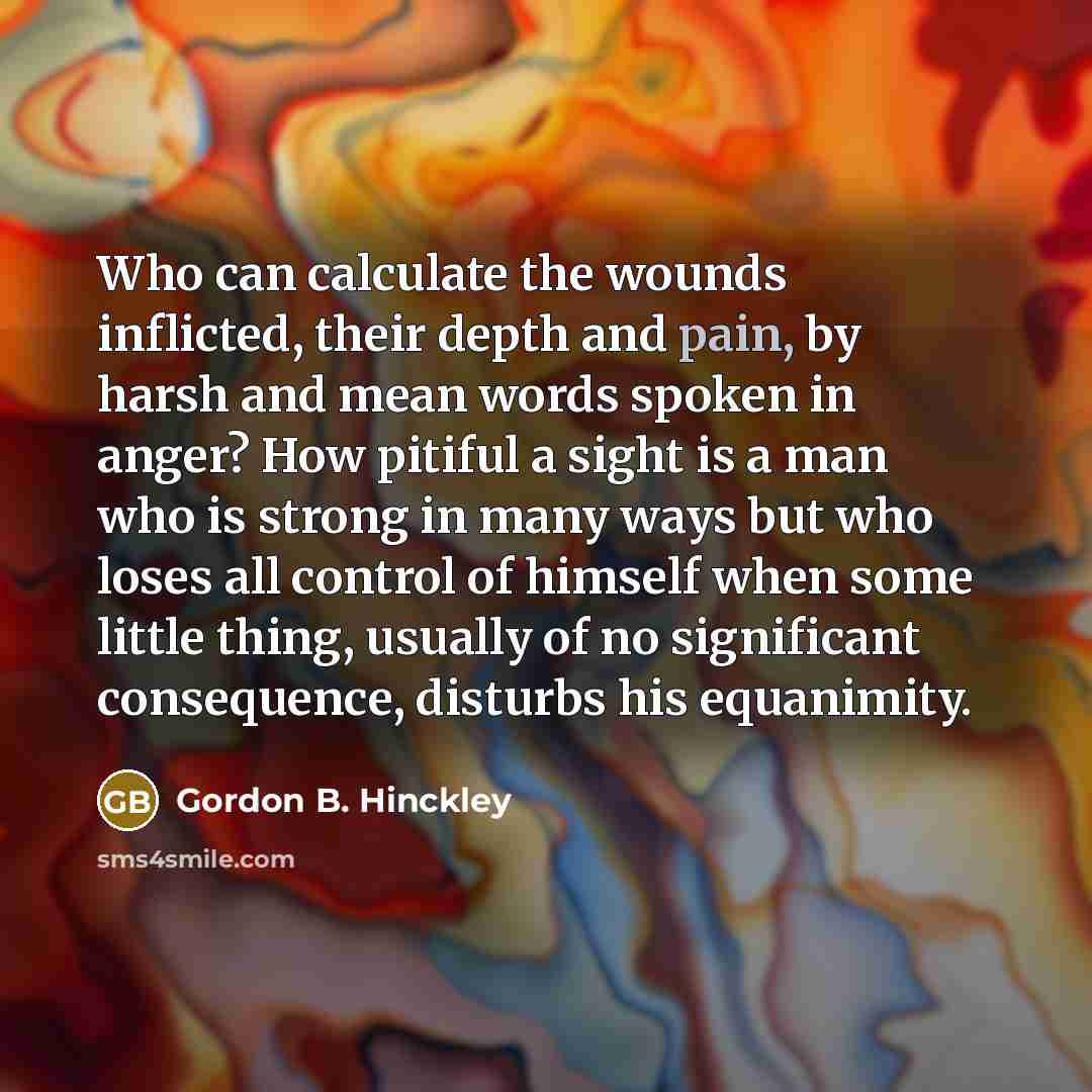 “Who can calculate the wounds inflicted, their depth and pain,…” quote by Gordon B. Hinckley