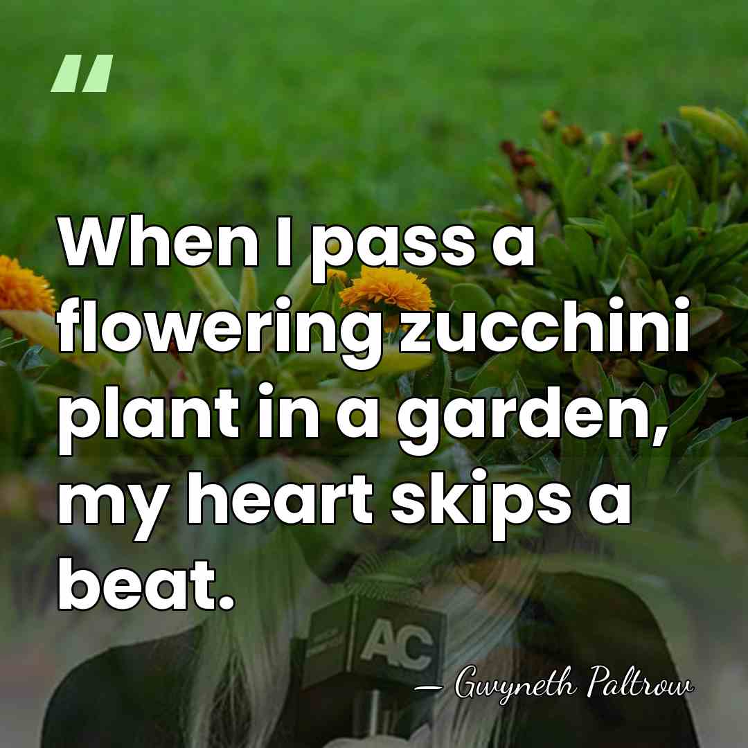 When I pass a flowering zucchini plant in a garden, my heart&hellip; - Gwyneth Paltrow