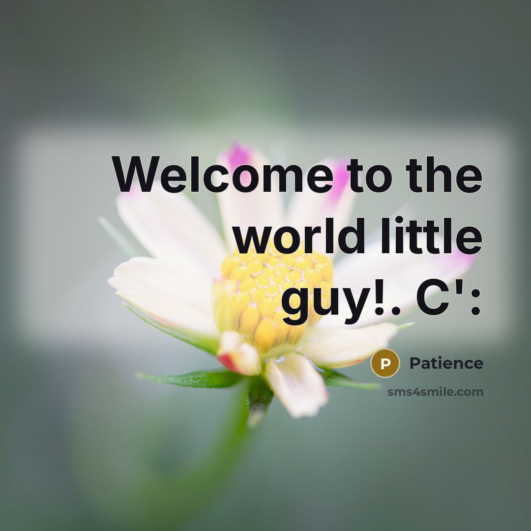 “Welcome to the world little guy!. C':…” quote by Patience