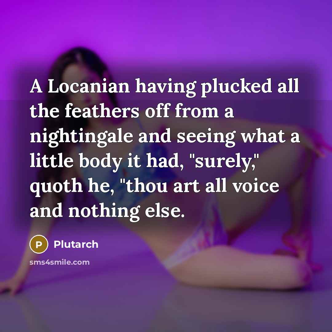 “A Locanian having plucked all the feathers off from a…” quote by Plutarch