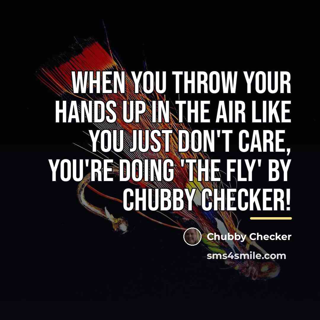 “When you throw your hands up in the air like…” quote by Chubby Checker