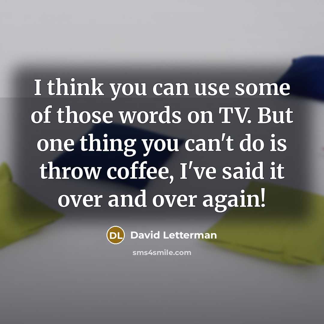 “I think you can use some of those words on…” quote by David Letterman