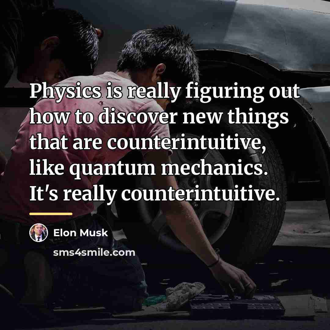 “Physics is really figuring out how to discover new things…” quote by Elon Musk