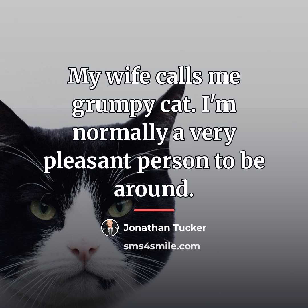 “My wife calls me grumpy cat. I'm normally a very…” quote by Jonathan Tucker