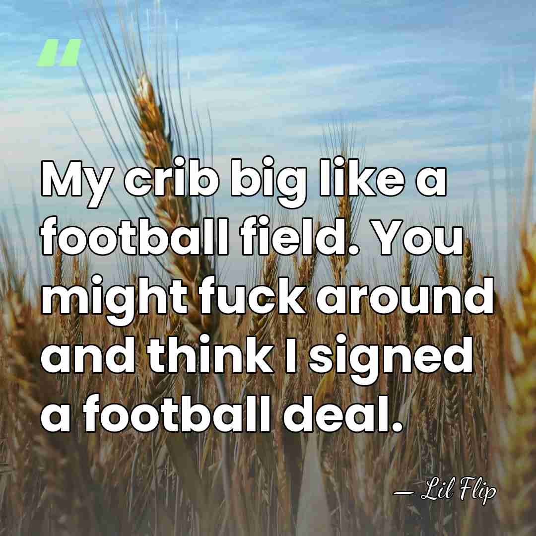 My crib big like a football field. You might fuck around and&hellip; - Lil Flip