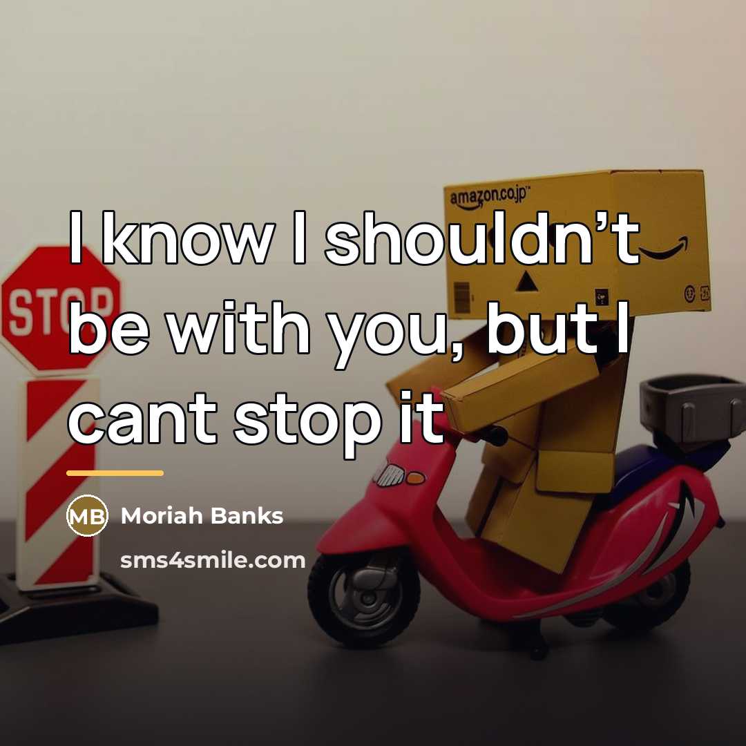 “I know I shouldn't be with you, but I cant…” quote by Moriah Banks